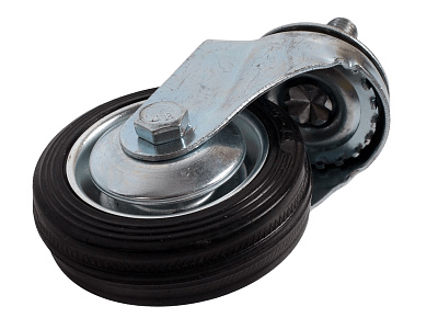 Колесо d-75мм черное штырь М12 (50 кг)