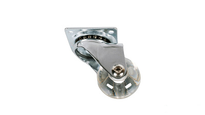 Колесо прозрачный PU 35мм неповоротное