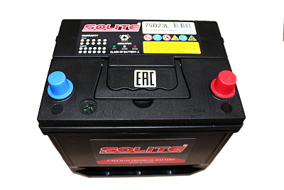 Аккумуляторная батарея SOLITE 75D23L B/H 6СТ65 обратная