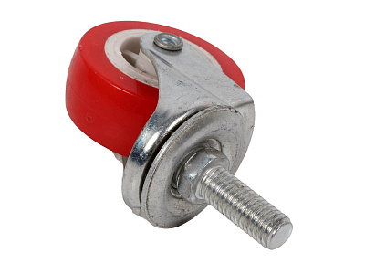 Колесо красное для мебели 50мм с болтом
