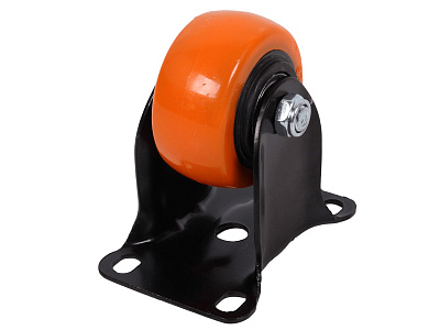 Колесо оранжевая резина 63.5мм неповоротное