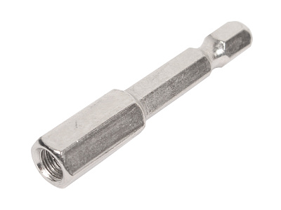 Адаптер-переходник с М6х1 внутр. на 1/4 для шуруповерта 50мм