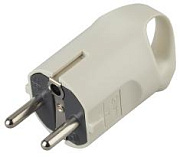 Вилка ЭРА c/з 16A с кольцом непрямой ввод белая V3