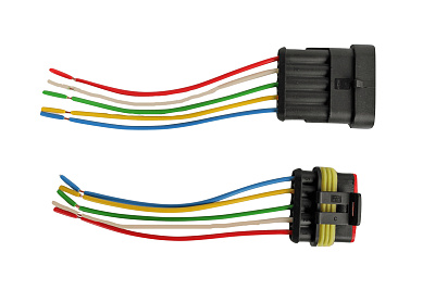 Разъем соединительный 5и-клеммный герметичный в сборе комплект 2 штуки