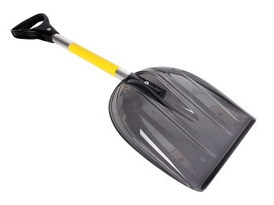 Лопата снеговая автомобильная 85х31х8см с алюминевым черенком черная