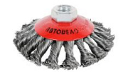 Щетка зачистная для УШМ АвтоDело 44027 плоская 100мм М14x2 витая