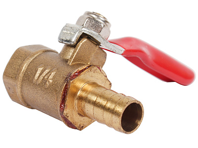 Кран шаровый F1/4 - штуцер под шланг 8мм ANROKEY