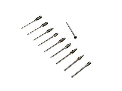 Набор борфрез ANROKEY твердосплавных 3х6мм 10 предметов круп.зуб. AR-NB-3-10-KZ