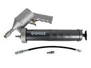 Шприц пневматический 500мл, шланг 300мм с удлиненной резьбой 1/8 под картридж 400г GROZ GR43320