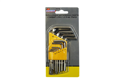 Набор шестигранников ПРАКТИК Г-образных 1.5-10мм 10 предметов 74110