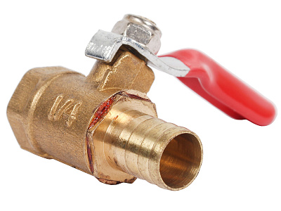 Кран шаровый F1/4 - штуцер под шланг 10мм ANROKEY