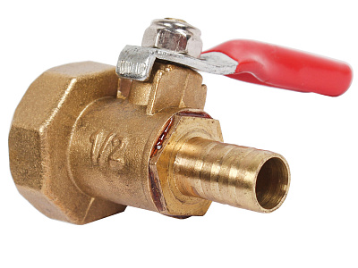 Кран шаровый F1/2 - штуцер под шланг 8мм ANROKEY