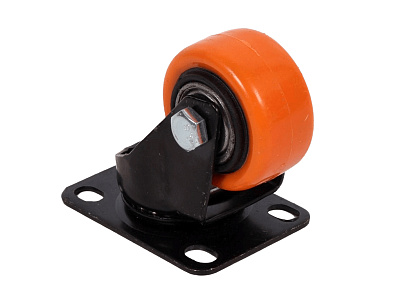 Колесо оранжевая резина 40мм поворотное