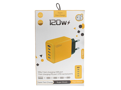 Адаптер СЗУ 4 Type-C 1 USB 120W