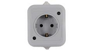 Розетка MAKEL накладная с з/к серая