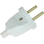 Вилка штепсельная В6-005 без з/к БЕЛАЯ С КЕМБРИКОМ