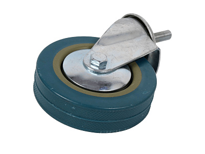 Колесо серая резина 100мм с болтом