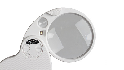 Лупа карманная с подсветкой LED 4х60мм/20х12мм