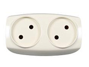 Тройник ЭРА SP-2-I 2гн без заземления цвет слоновой кости