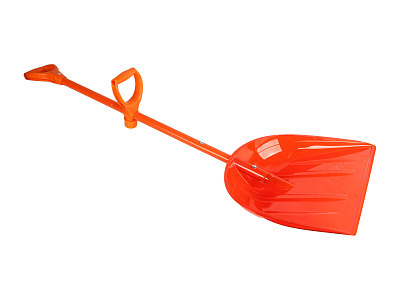 Лопата снеговая Компакт 141х45х11 ковш ПК №4 оранжевая с алюминиевым черенком