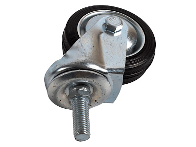 Колесо d-75мм черное штырь М12 (50 кг)