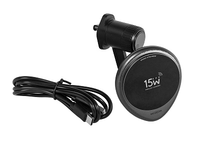 Держатель телефона поворотный, в дефлектор, с беспроводной зарядкой